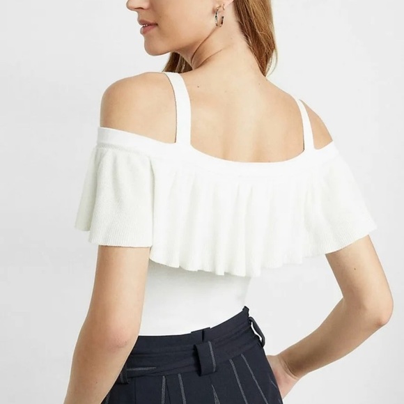 Express 
Ruffle Off Cold Shoulder Sweater - Picture 1 of 2